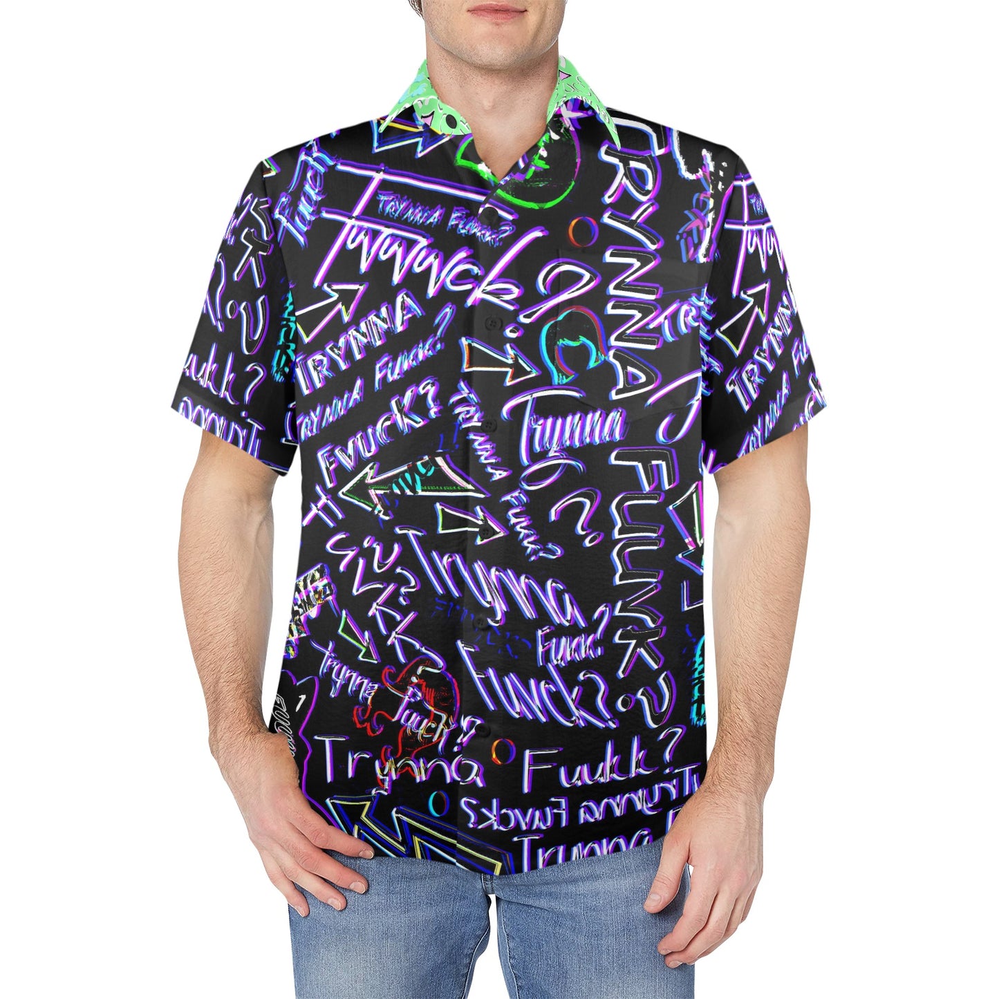 TF Mint Rave Button Down