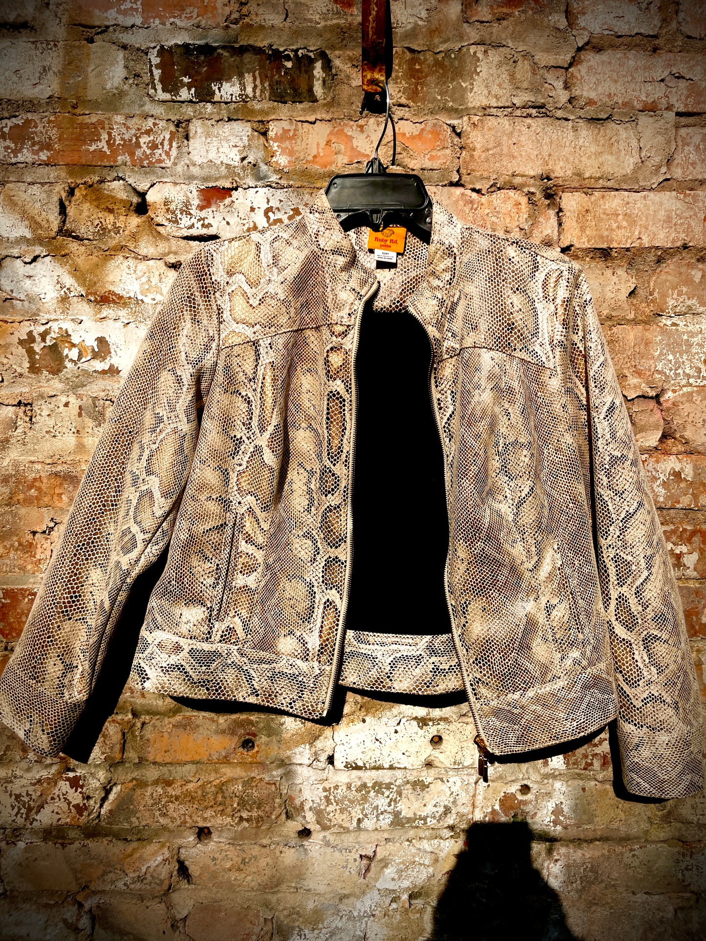 Vintage Lizard Camo Leather Jacket