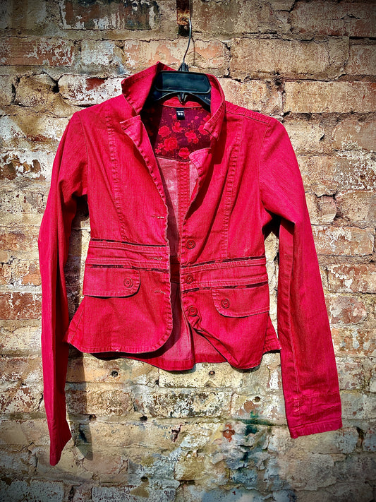 Vintage Hand Painted Red Jacket