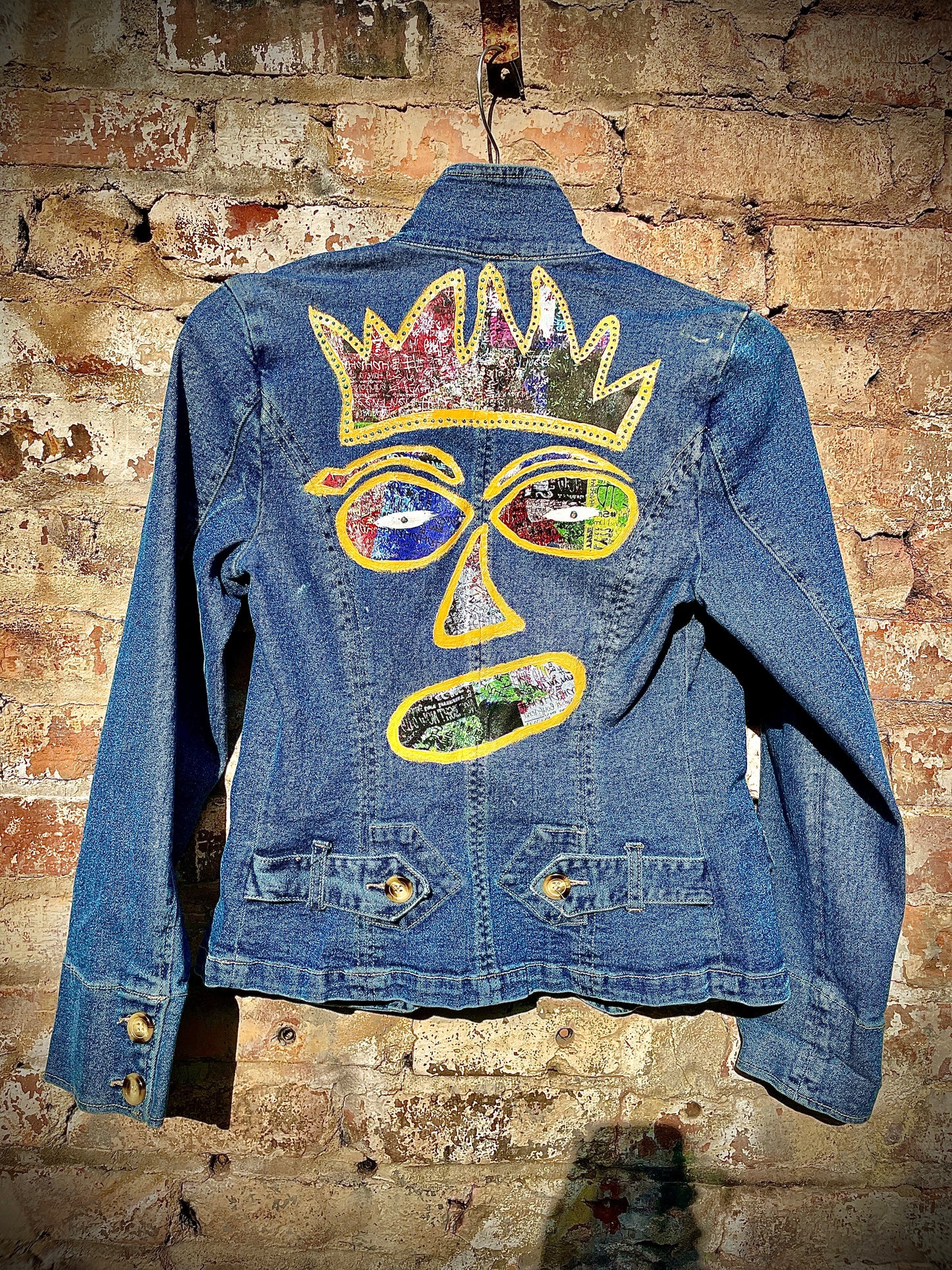 Vintage Hand Painted Denim Jacket “Smile Queen”