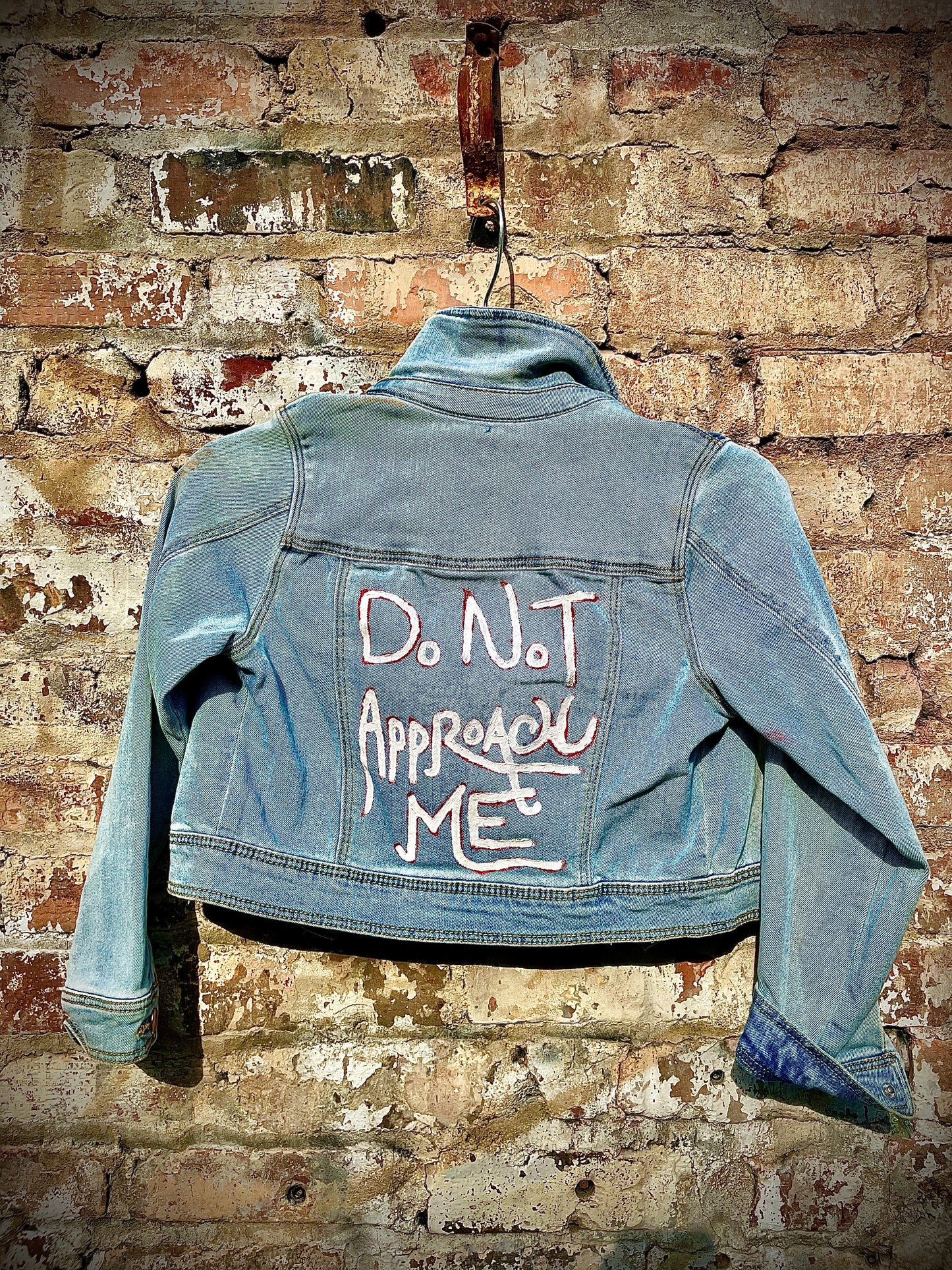 Vintage Hand Painted Light Denim Jacket “DNAm”