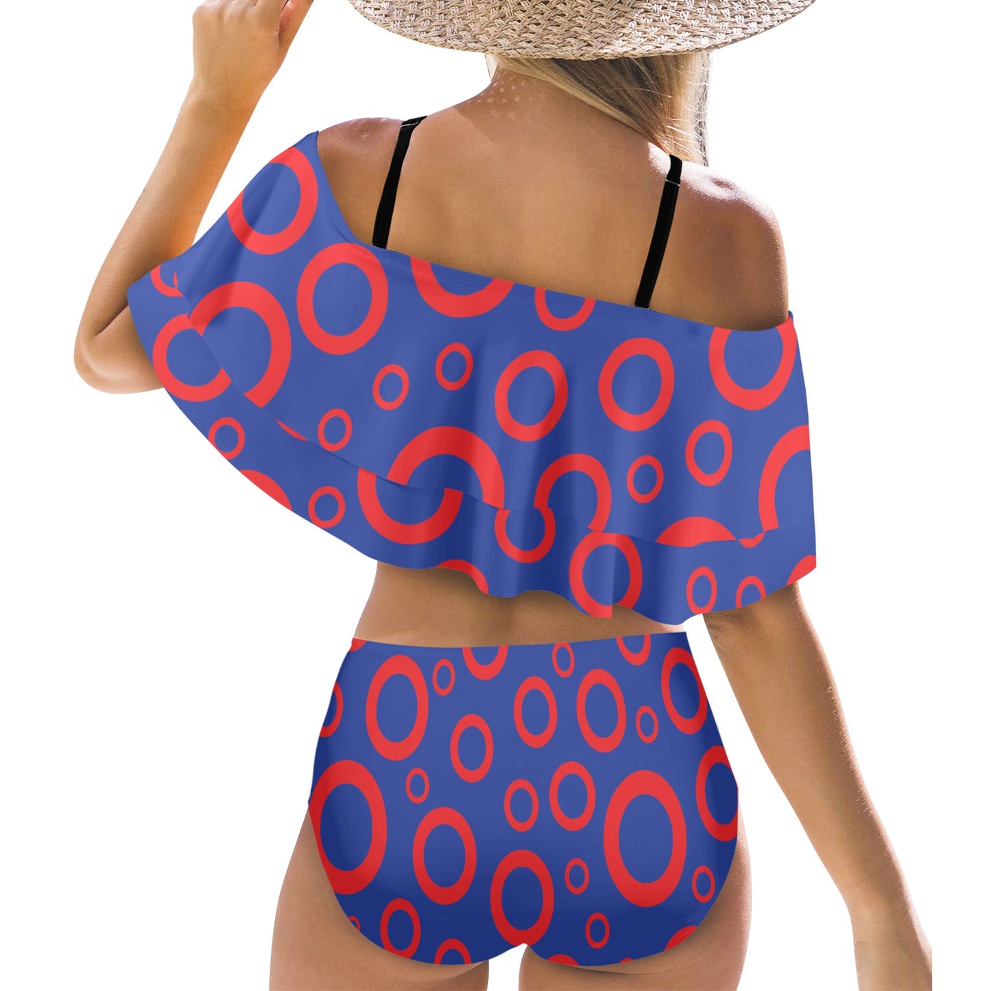 Phish Donut Ruffle Off Shoulder Bikini