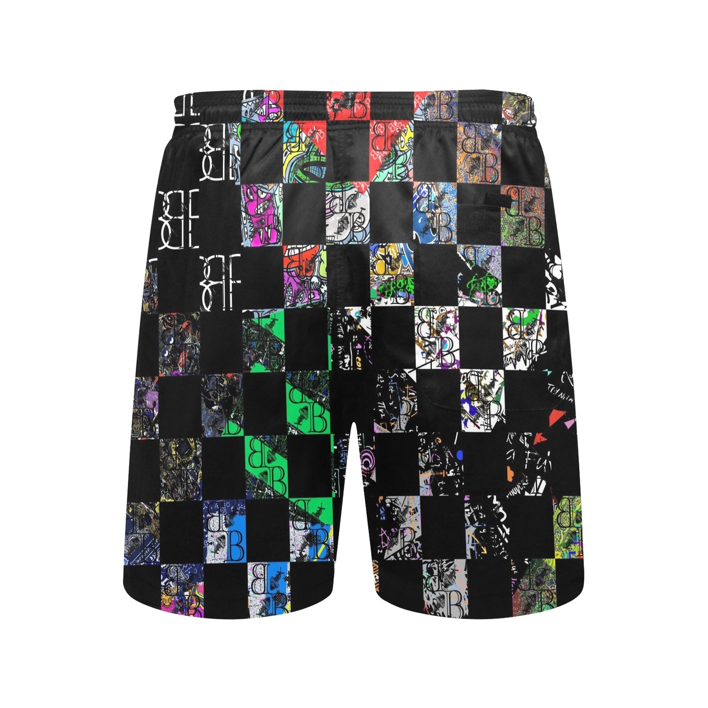 BB Checkered Collage Beach Shorts