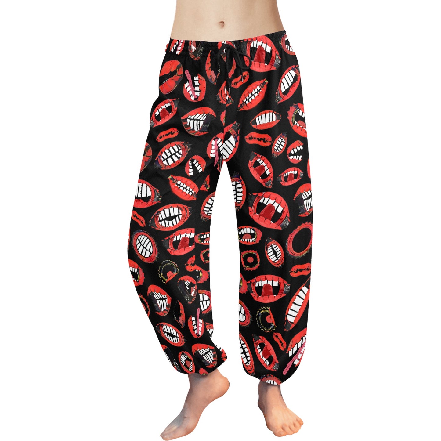 SPU Black Mouths Harem Pants