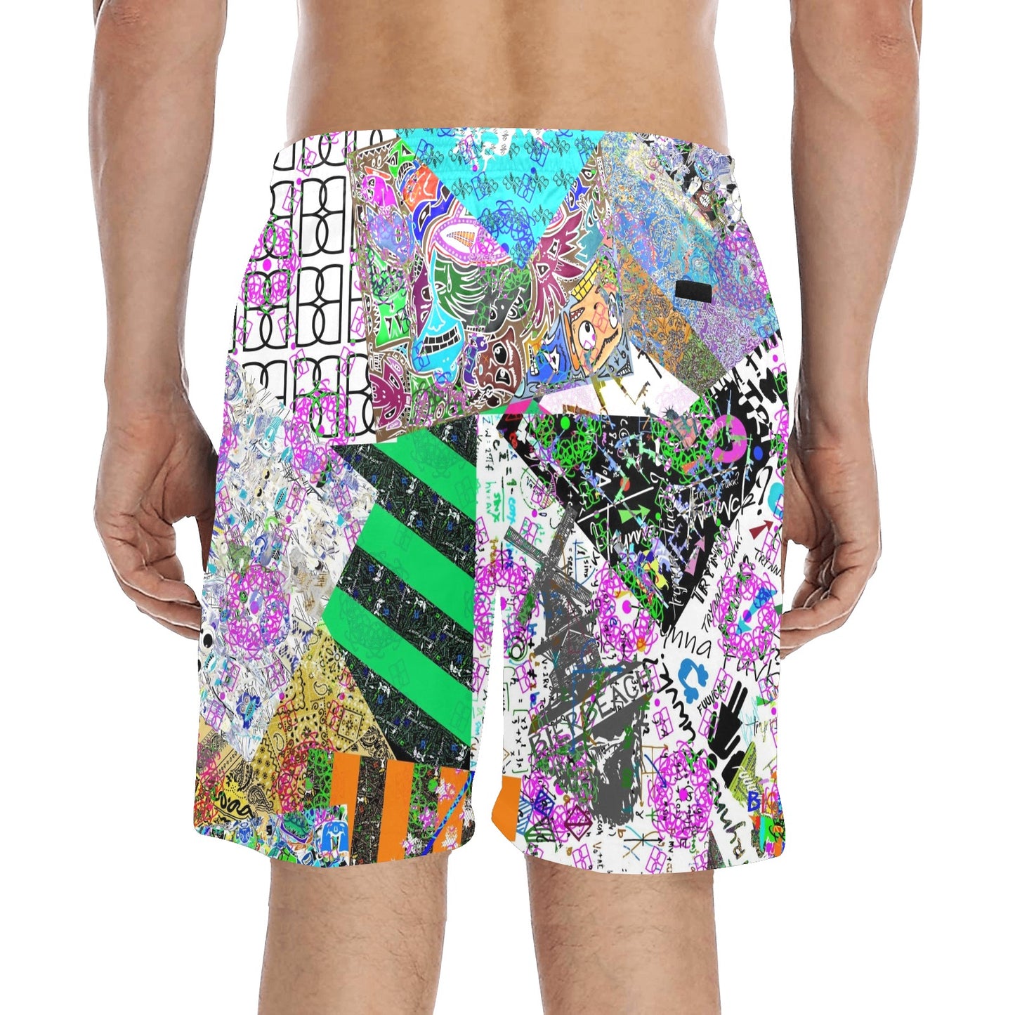 BB Bleach Collage Beach Shorts