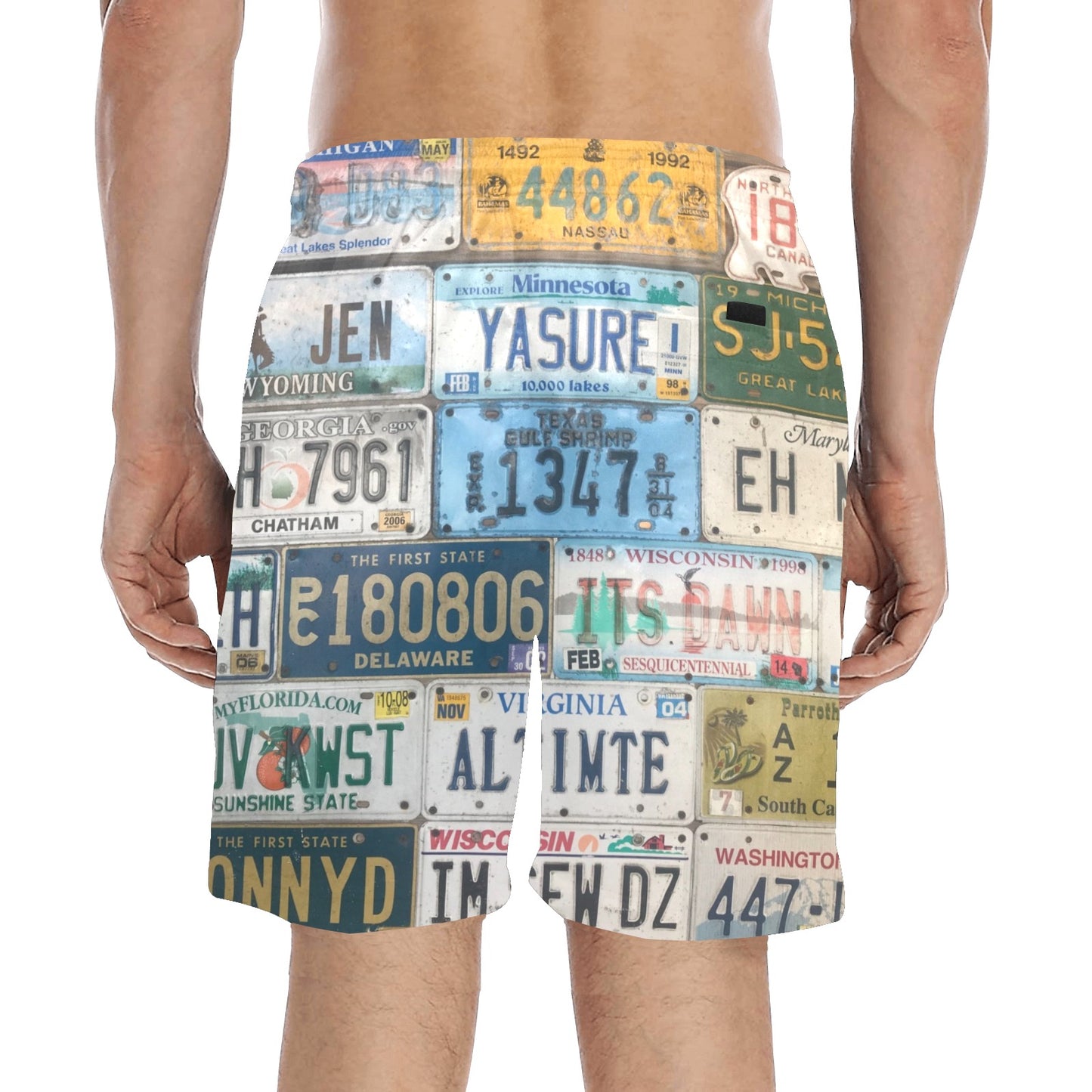 License Plates Beach Shorts