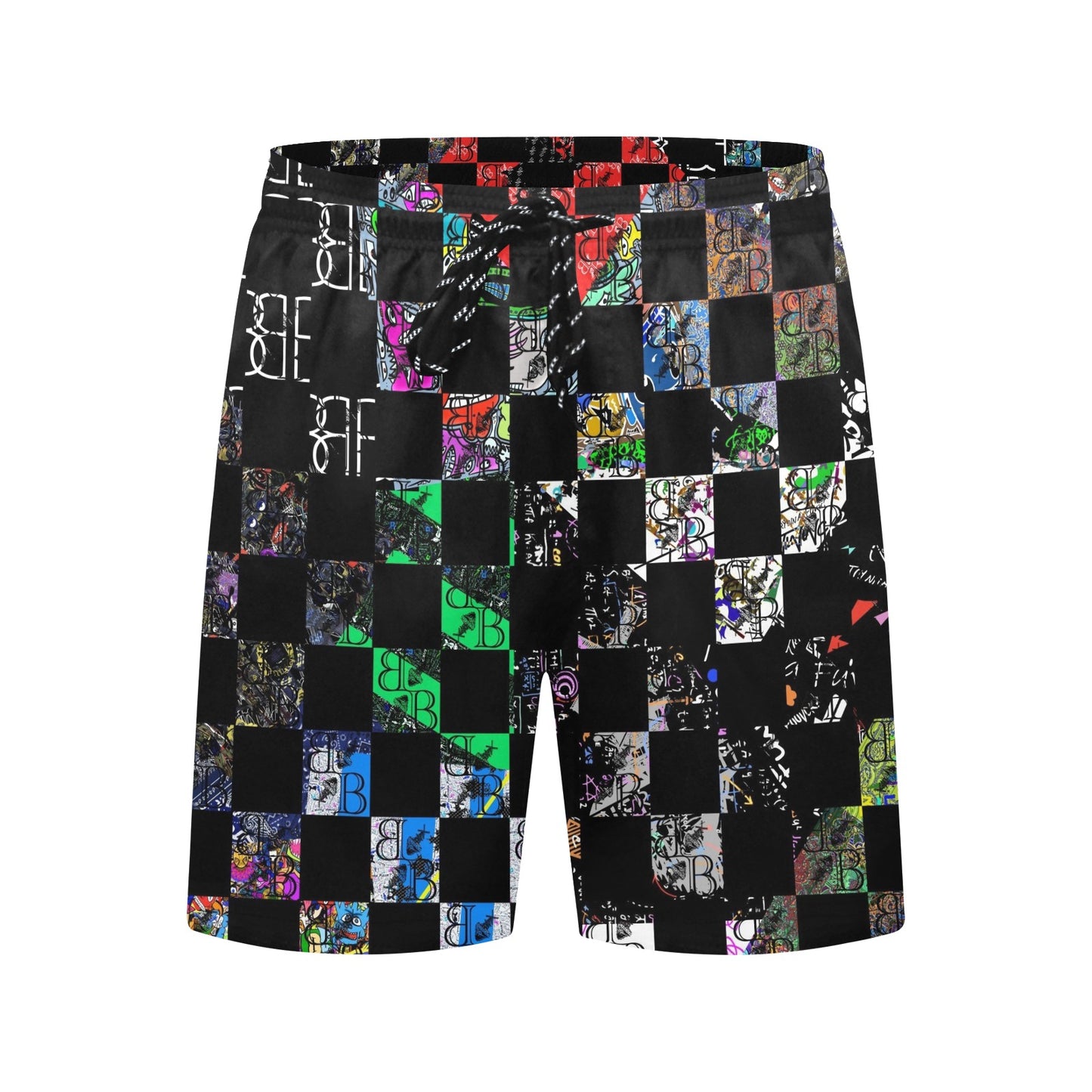 BB Checkered Collage Beach Shorts