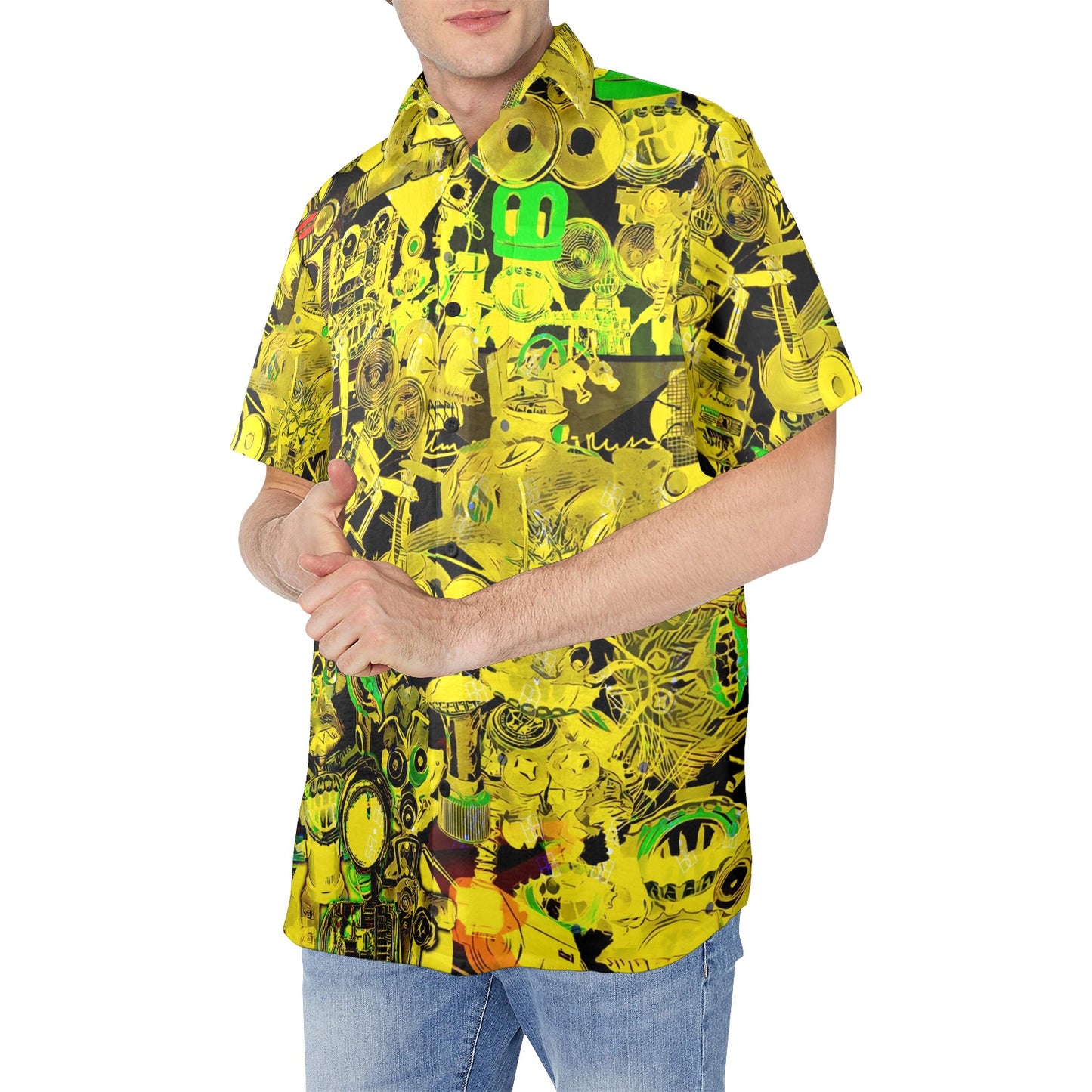 SP Camo Yellow Button Down