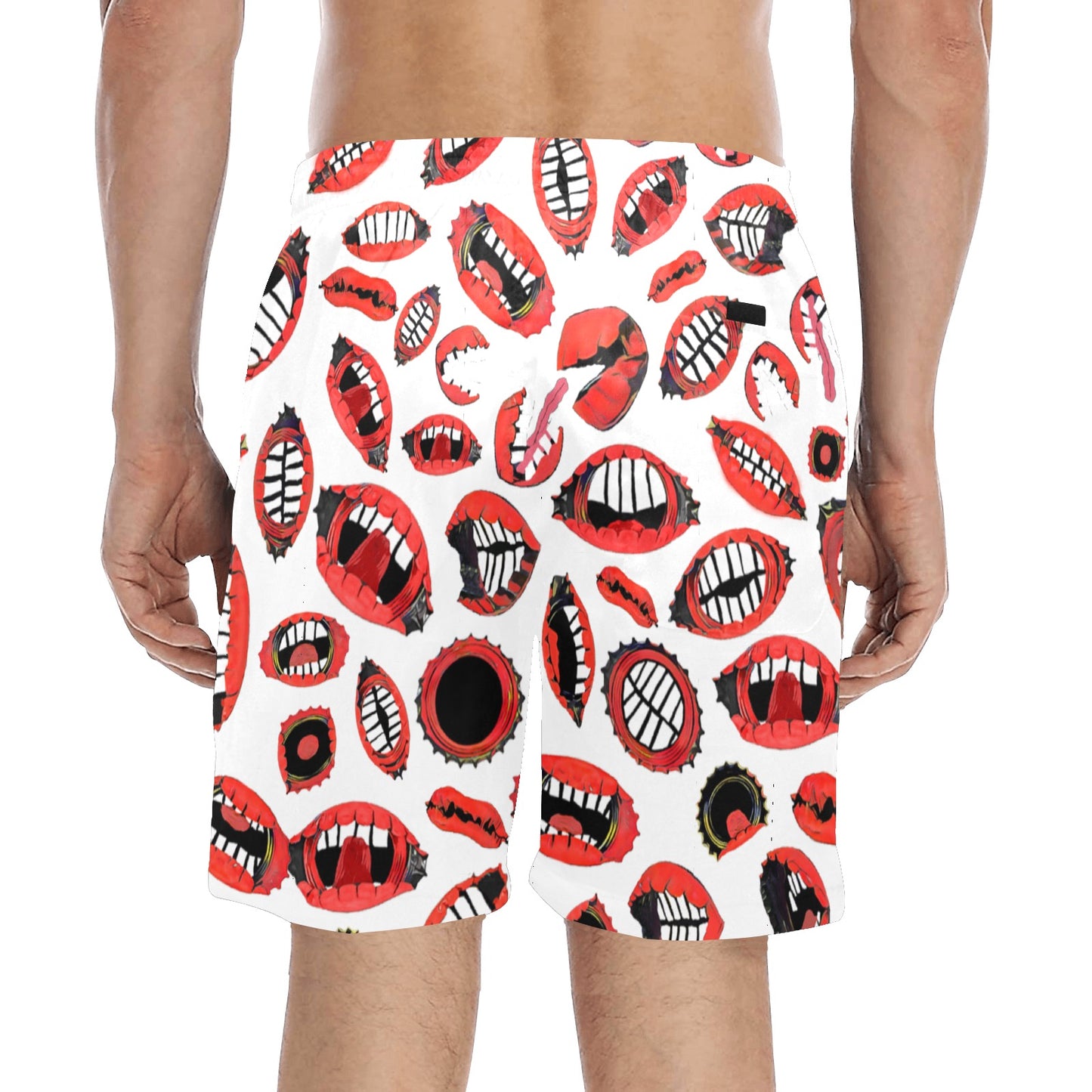 SPU White Mouths Beach Shorts