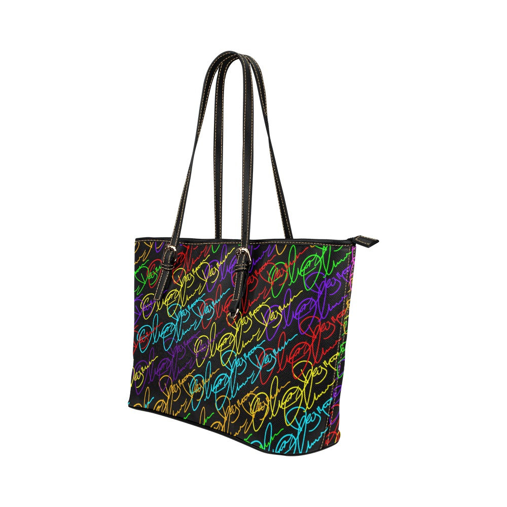 Scrambled Rainbow Signature Tote Bag