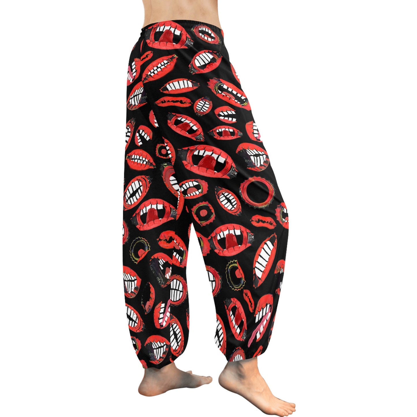 SPU Black Mouths Harem Pants