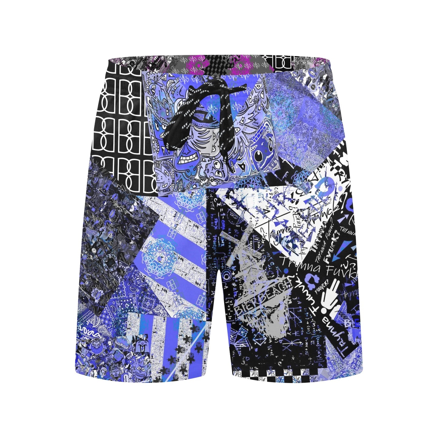 TF Purple Collage Beach Shorts