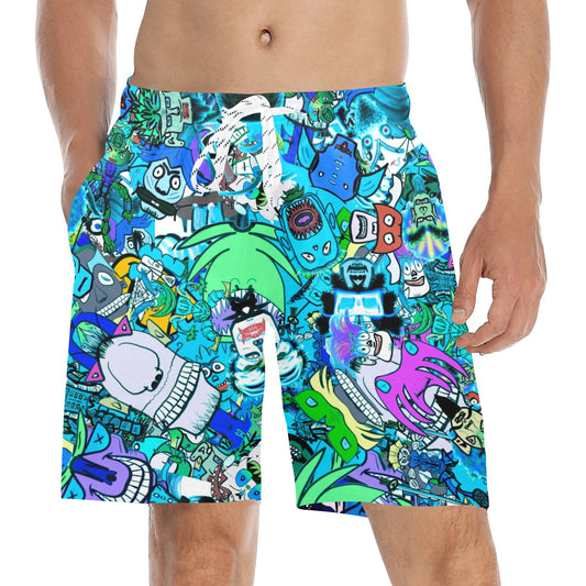 Very Sketchy Aqua Beach Shorts