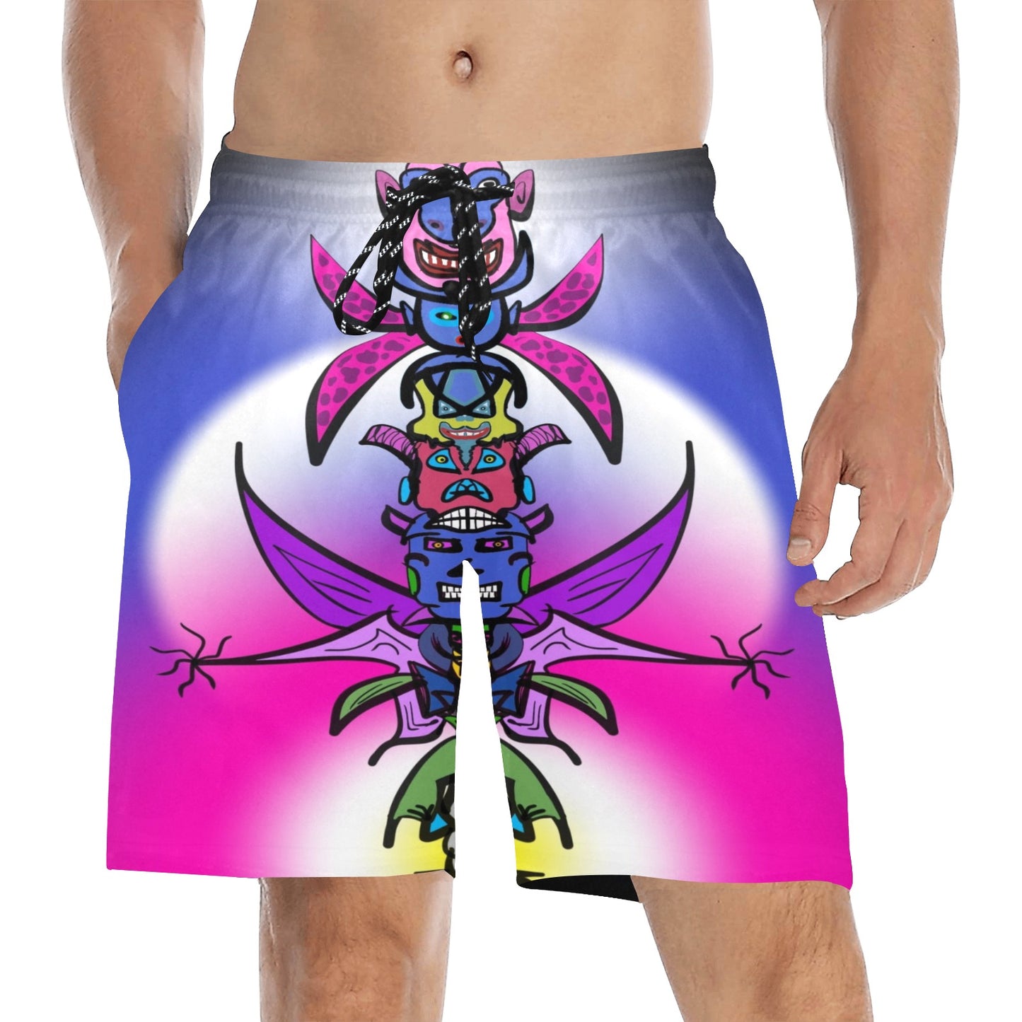 Totem Pole 3 Beach Shorts