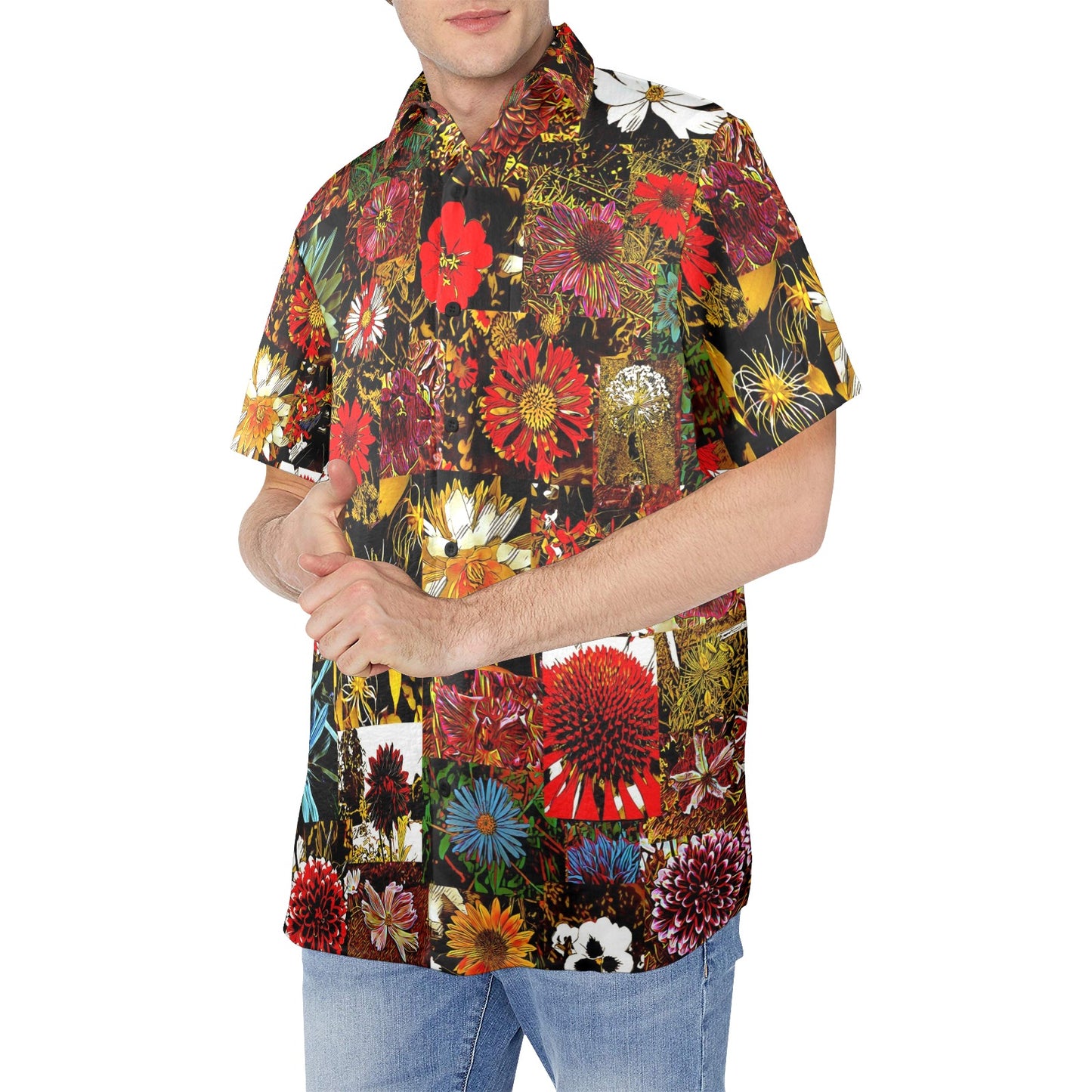 World Flowers Button Down