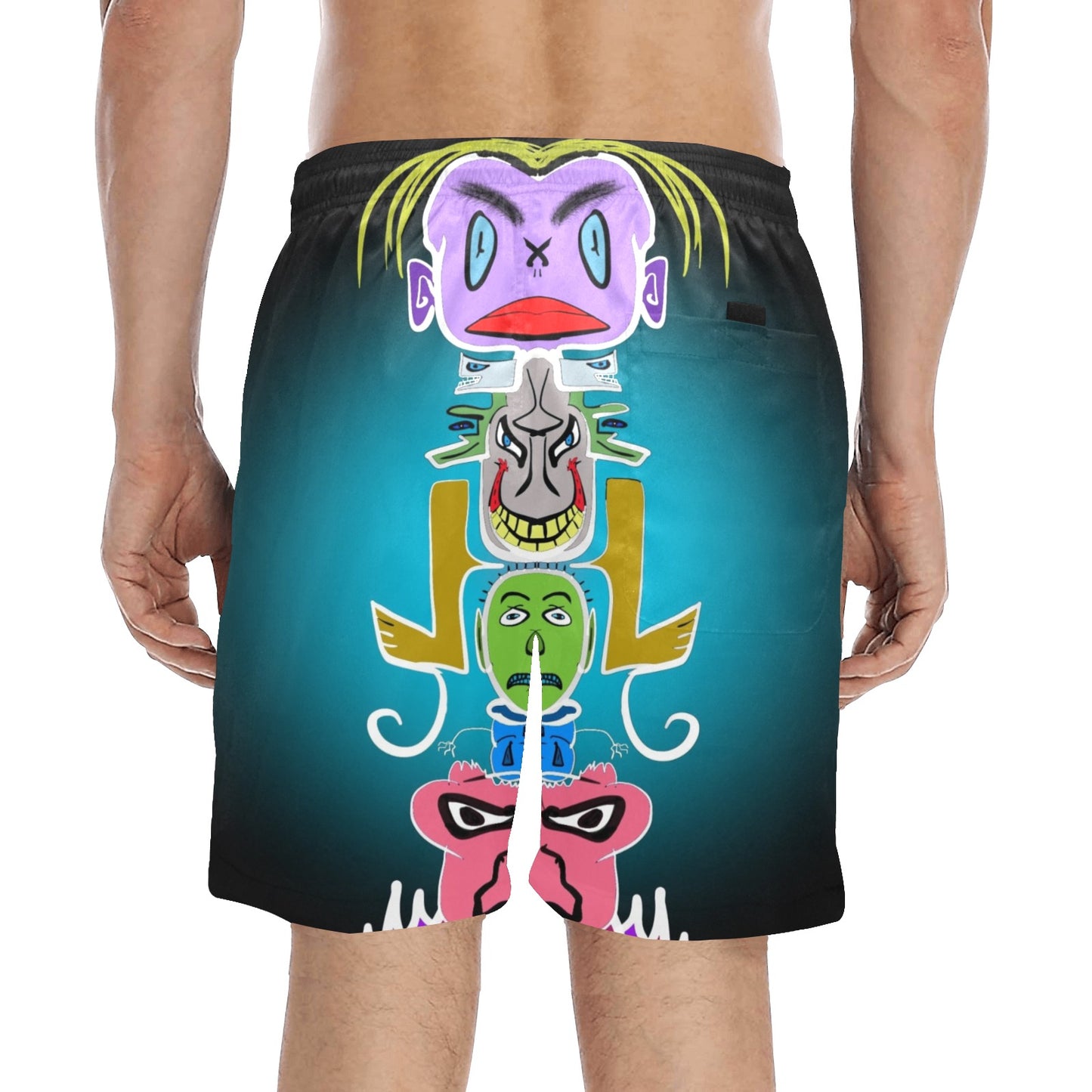 Totem Pole 3 Beach Shorts