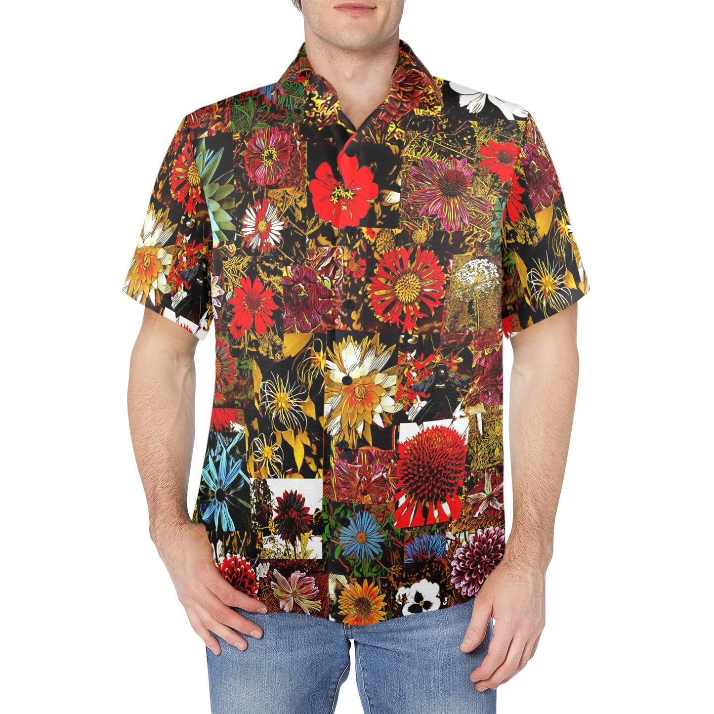 World Flowers Button Down