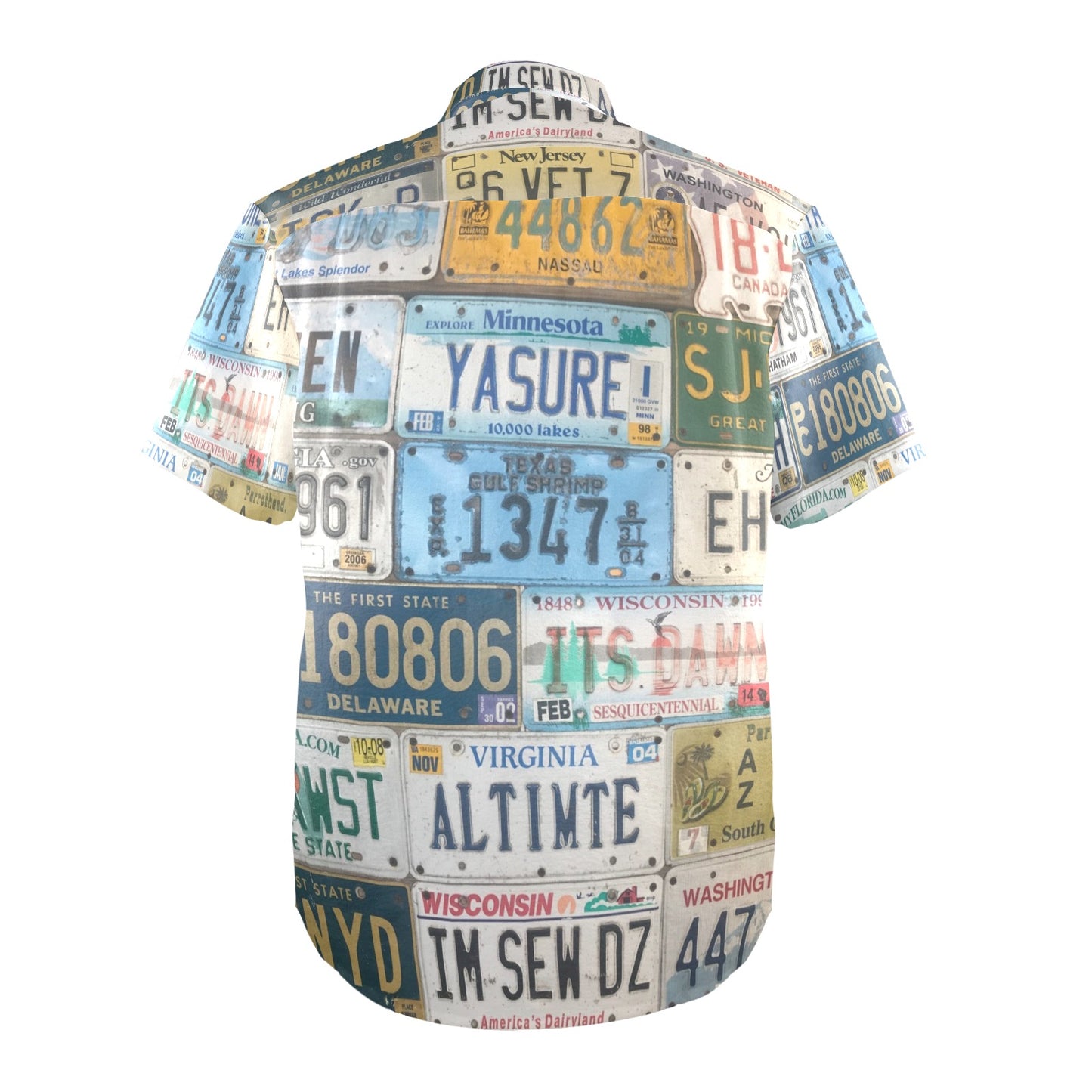 License Plates Button Down