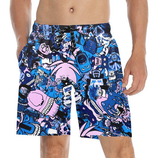 Very Sketchy Bubble Gum Beach Shorts