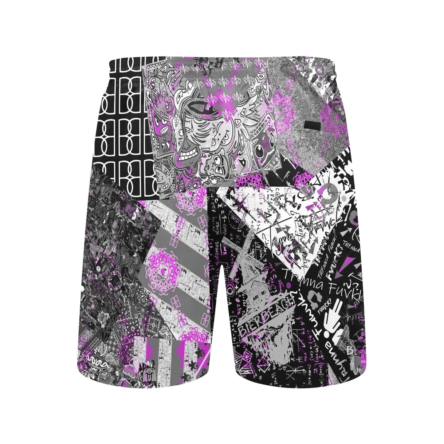 TF Purple Collage Beach Shorts