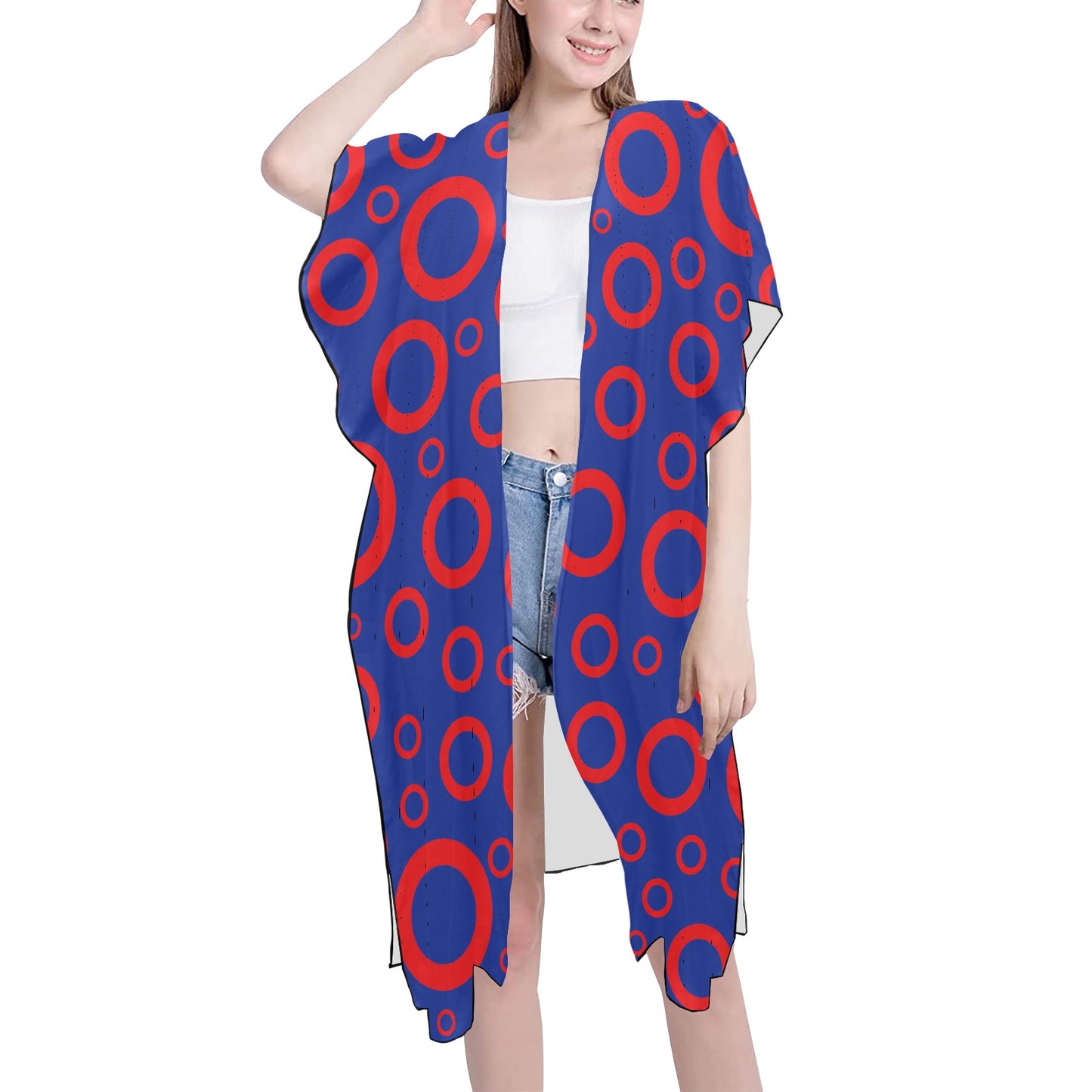 Phish Donut Mid-Length Chiffon Cover Up 2