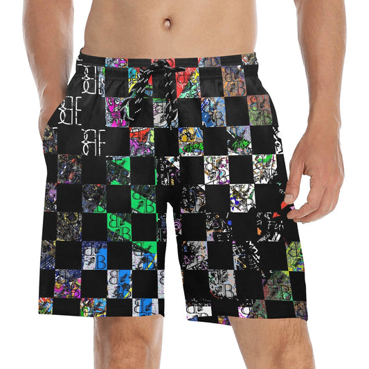 BB Checkered Collage Beach Shorts