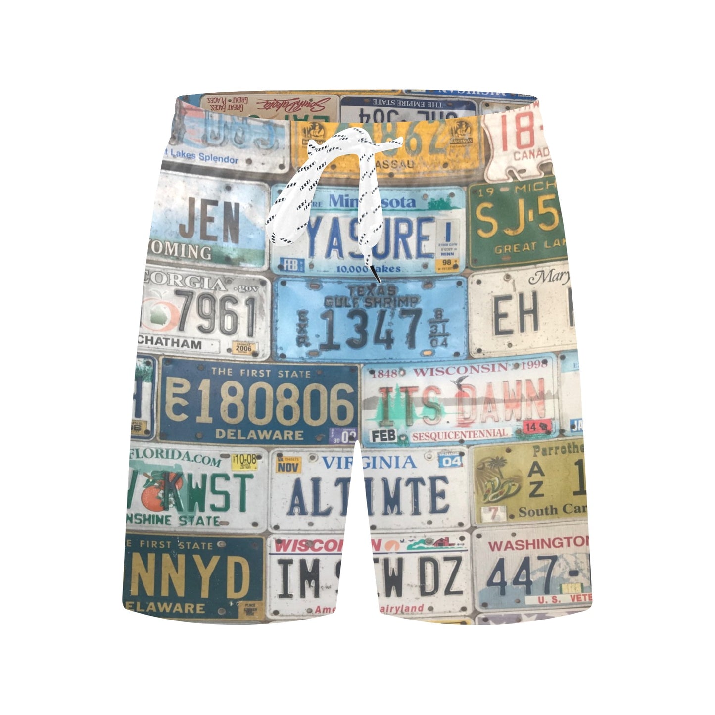 License Plates Beach Shorts