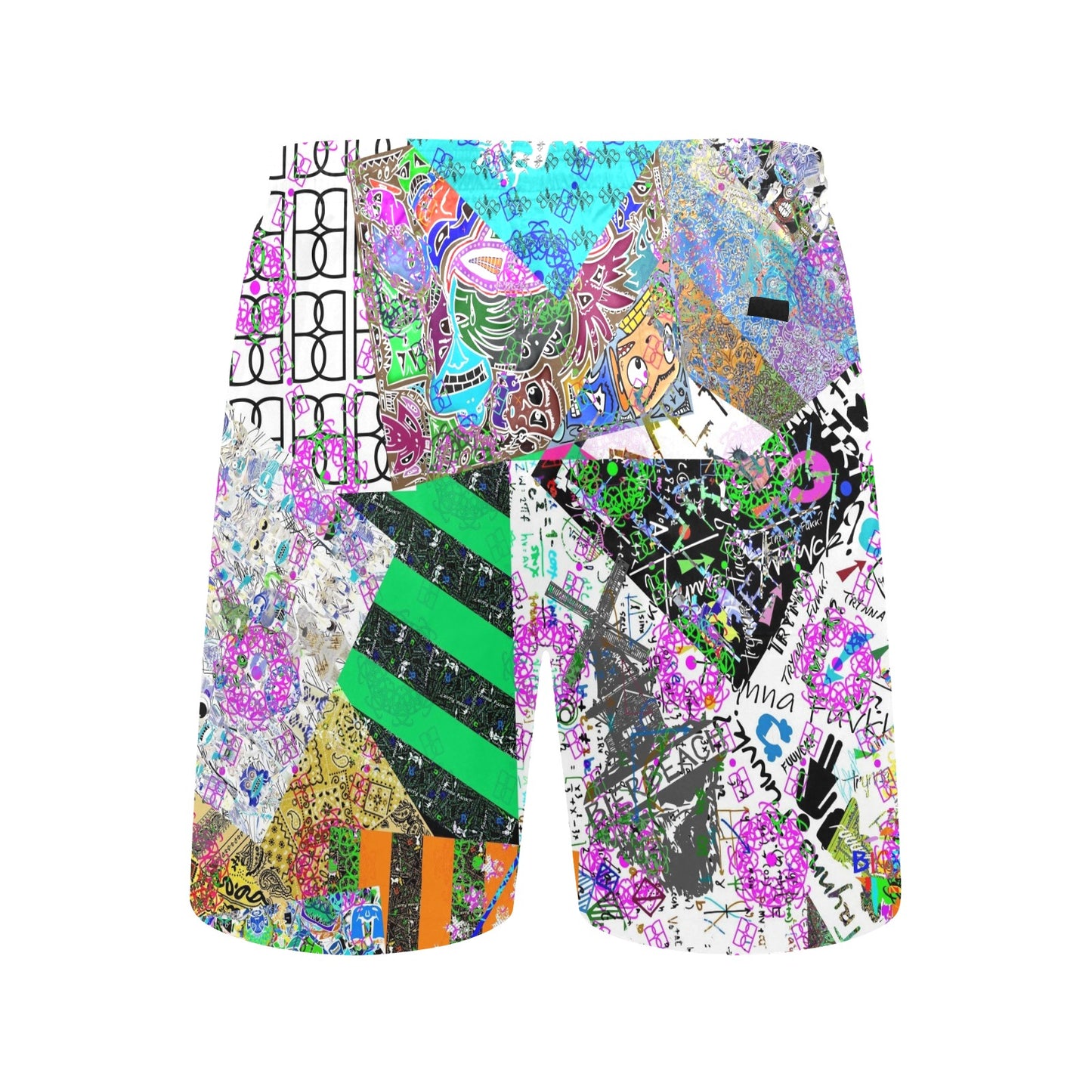 BB Bleach Collage Beach Shorts