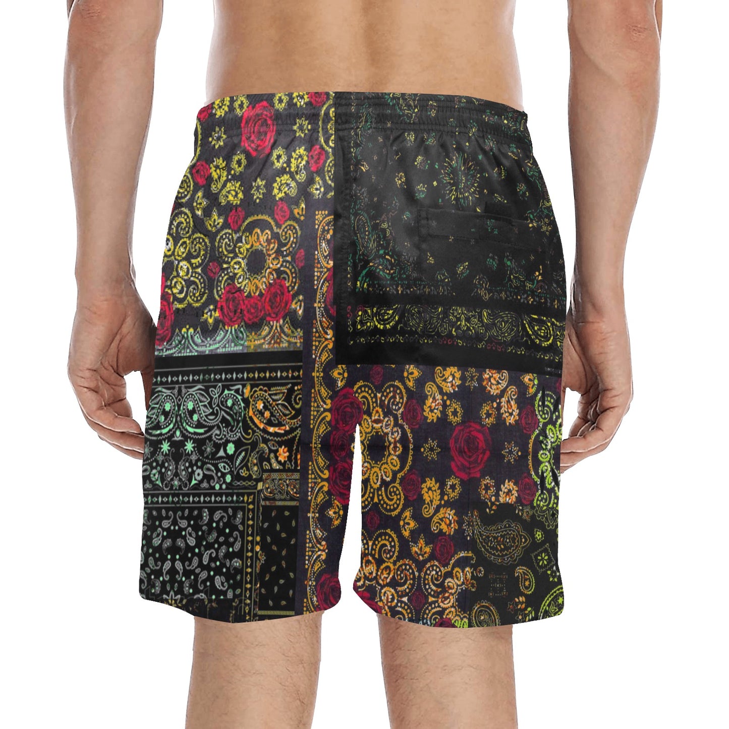 Midi Paisley Beach Shorts